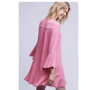 Anthropologie HD In Paris Carissa Pink  Bell Sleeve Midi Dress